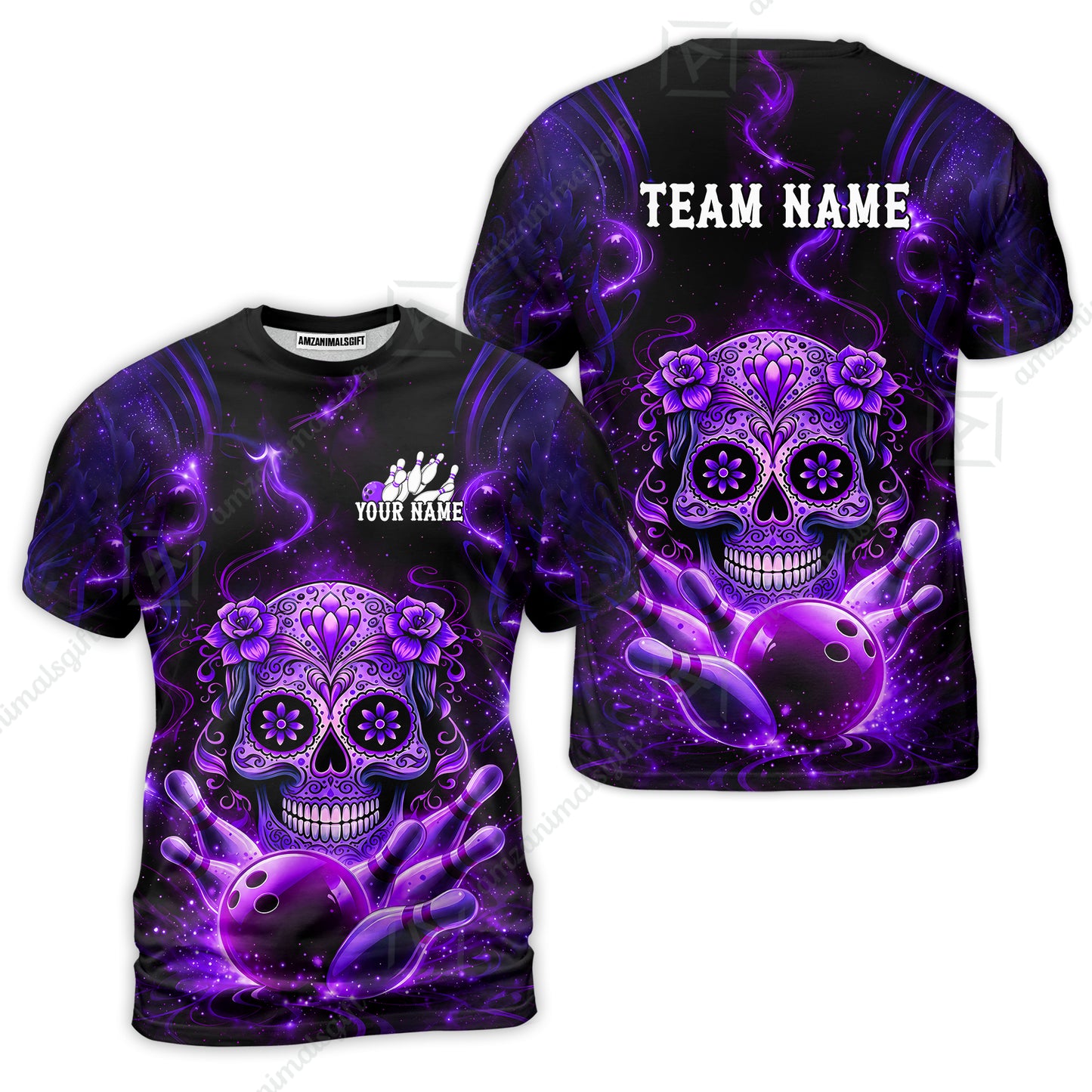 Customized Darts Team Jersey, Sugar Skull Bowler, Personalized Polo Shirt For Players With Name & Team Name