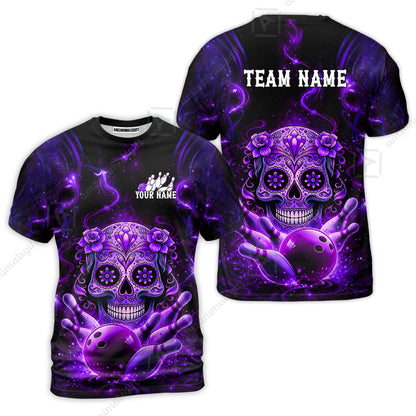Customized Darts Team Jersey, Sugar Skull Bowler, Personalized Polo Shirt For Players With Name & Team Name