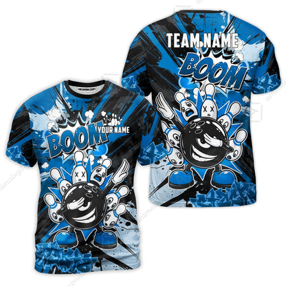 Custom Bowling Jersey Polo Shirt, Dabbing Cartoon Monster, Custom Bowling Jersey Team Shirt For Players With Name & Team Name