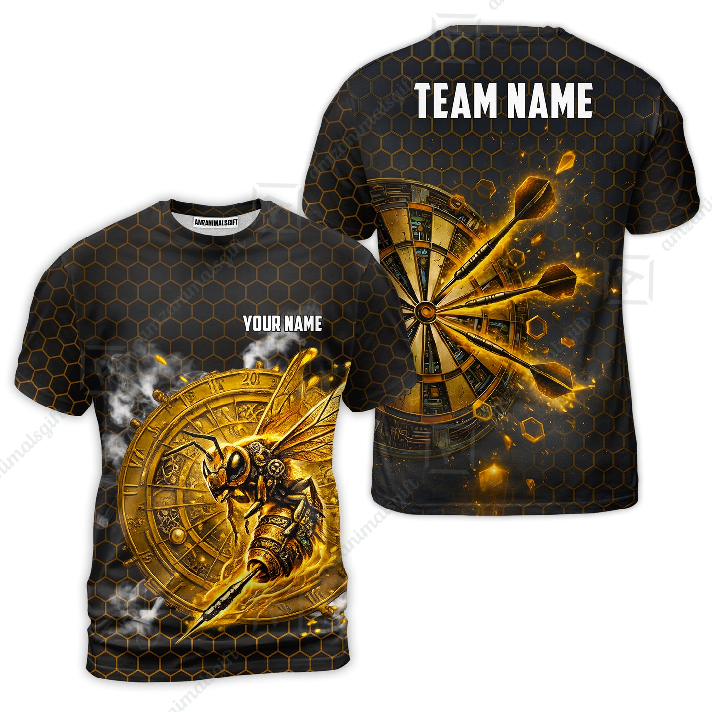 Custom Darts Team Jersey, Personalized Bee Strike Dart Polo Shirt For Players With Name & Team Name