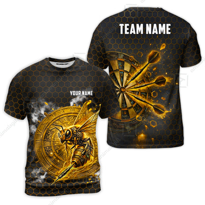 Custom Darts Team Jersey, Personalized Bee Strike Dart Polo Shirt For Players With Name & Team Name