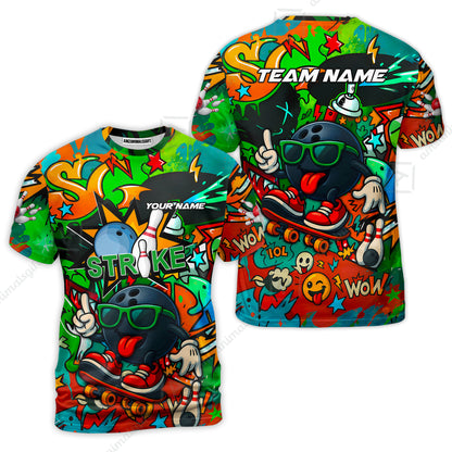 Customized Skater Bowler Bowling Jersey, Custom Name And Team Name For Bowlers