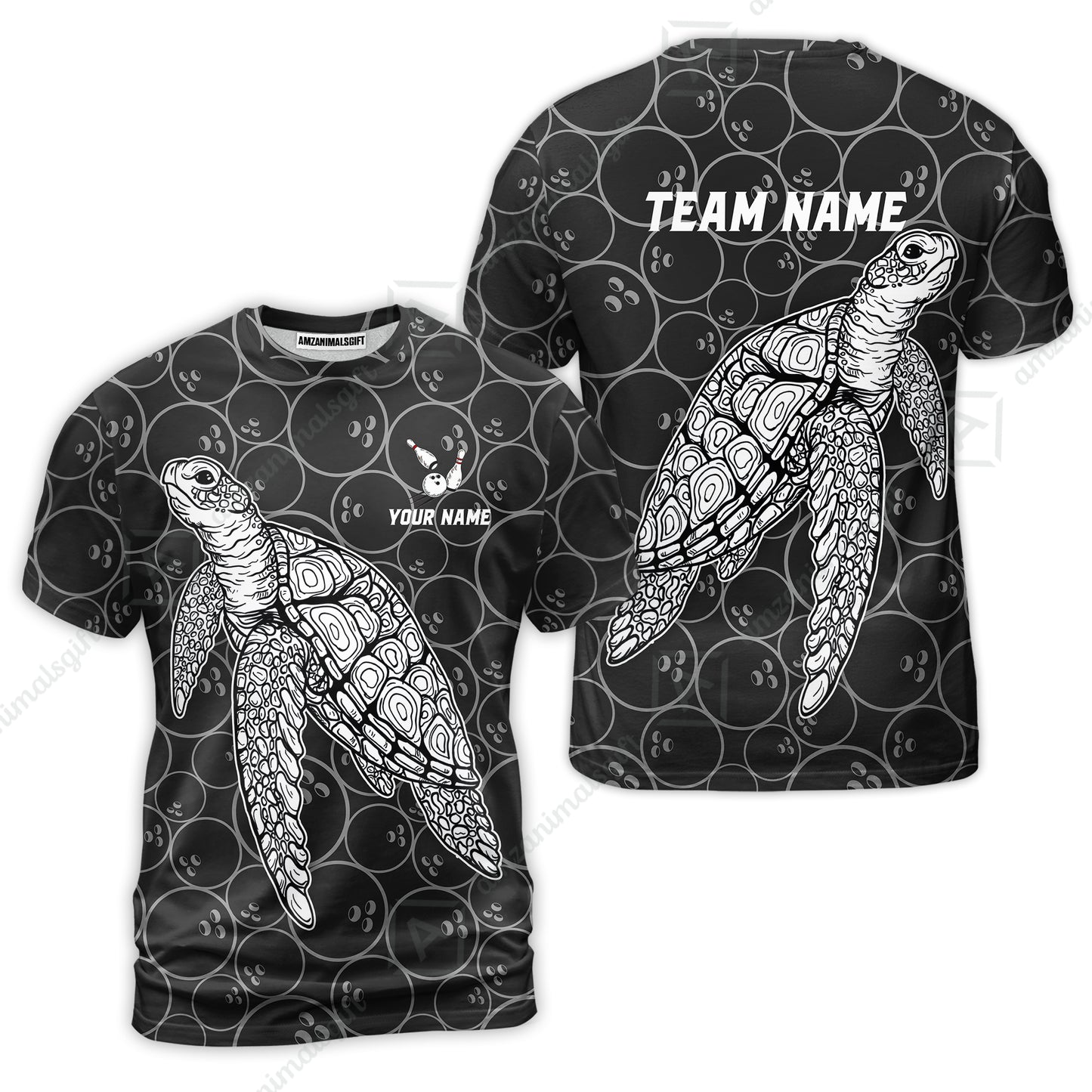 Customized Bowling Unisex Polo Shirt, Bowling Sea Turtle, Bowling Uniform - Personalized Name And Team Name