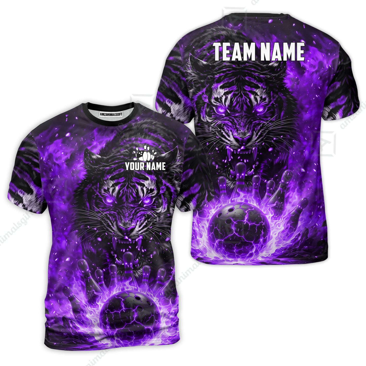 Custom Bowling Jersey Polo Shirt, Cursed Phantom Tiger, Custom Bowling Jersey Team Shirt For Players With Name & Team Name