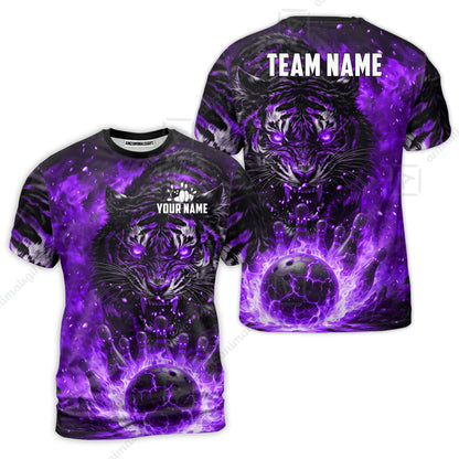 Custom Bowling Jersey Polo Shirt, Cursed Phantom Tiger, Custom Bowling Jersey Team Shirt For Players With Name & Team Name