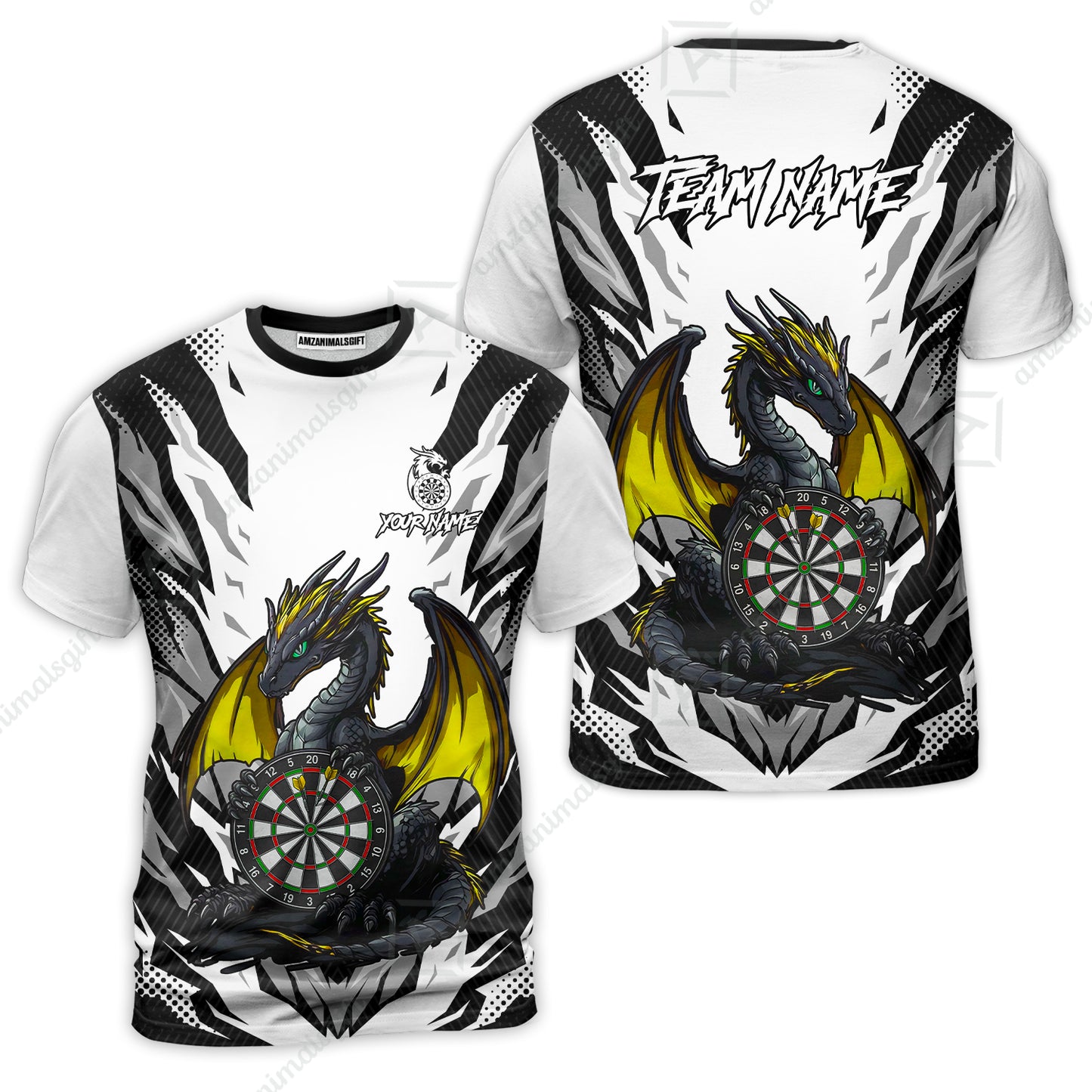 Custom Darts Team Jersey, Personalized Fantasy Dragon Dart Polo Shirt For Players With Name & Team Name