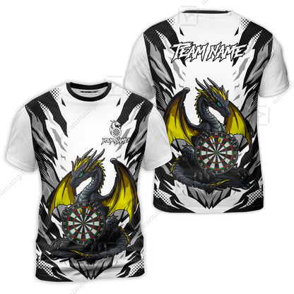 Custom Darts Team Jersey, Personalized Fantasy Dragon Dart Polo Shirt For Players With Name & Team Name