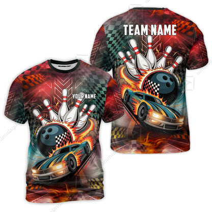 Custom Bowling Jersey Polo Shirt, Bowling Thunder Racing, Custom Bowling Jersey Team Shirt For Players With Name and Team Name