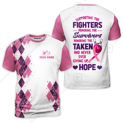 Custom Bowling Jersey Polo Shirt, Supporting The Fighters Admiring The Survivors Honoring The Taken And Never Ever Giving Up Hope