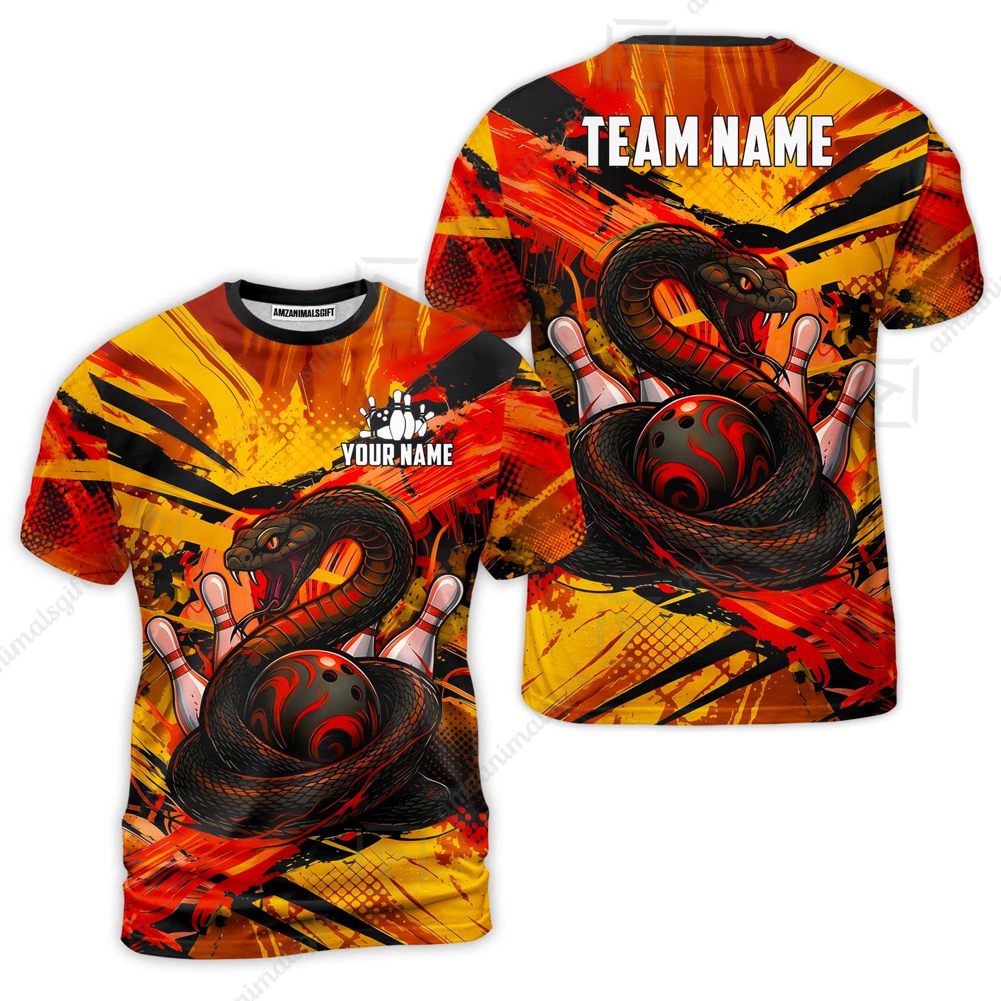 Custom Bowling Jersey Polo Shirt, Viper Venom Strike & Cyberpunk Splash, Custom Bowling Jersey Team Shirt For Players With Name & Team Name