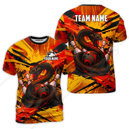 Custom Bowling Jersey Polo Shirt, Viper Venom Strike & Cyberpunk Splash, Custom Bowling Jersey Team Shirt For Players With Name & Team Name