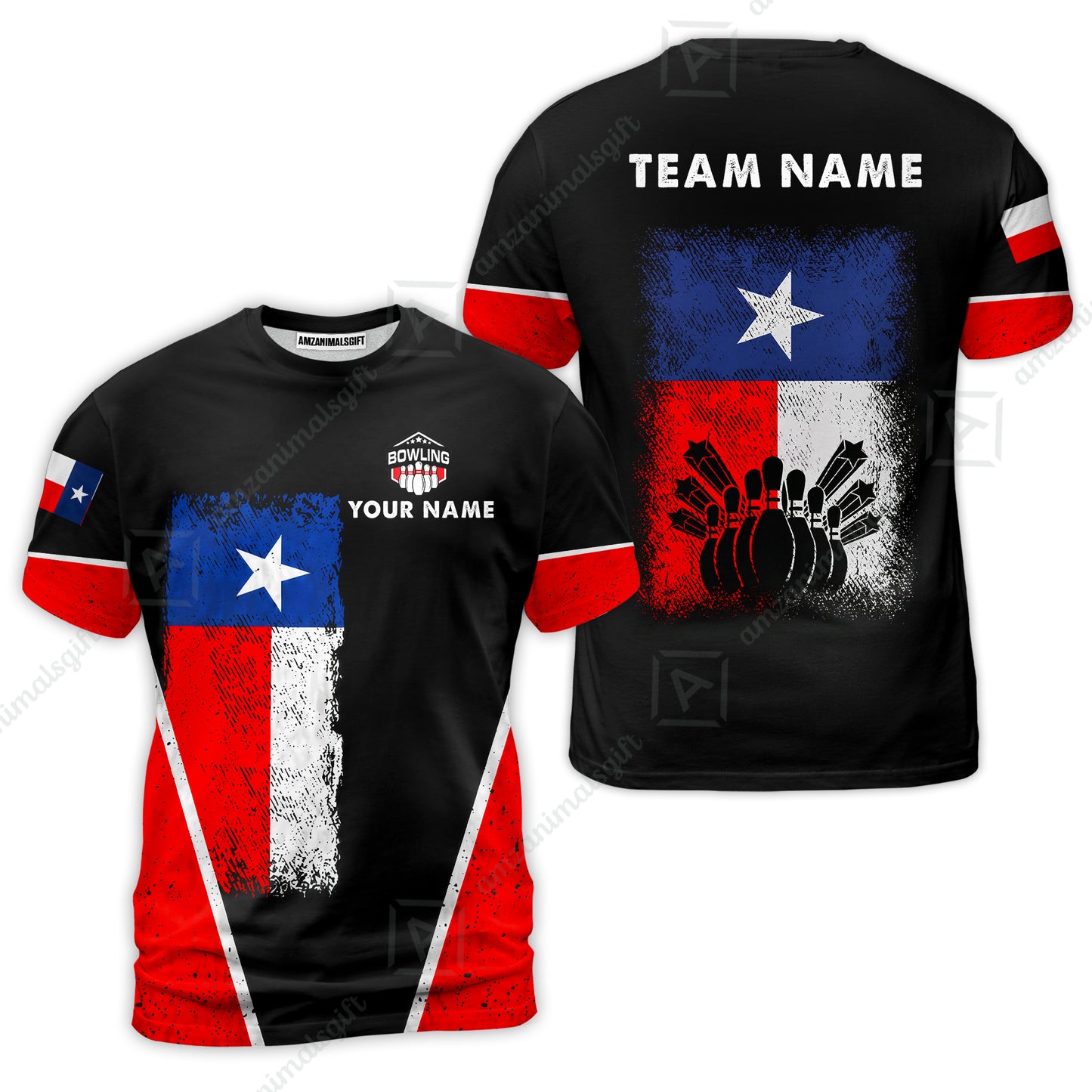 Custom Bowling Jersey Polo Shirt, Texas Stricker, Custom Bowling Jersey Team Shirt For Players With Name and Team Name