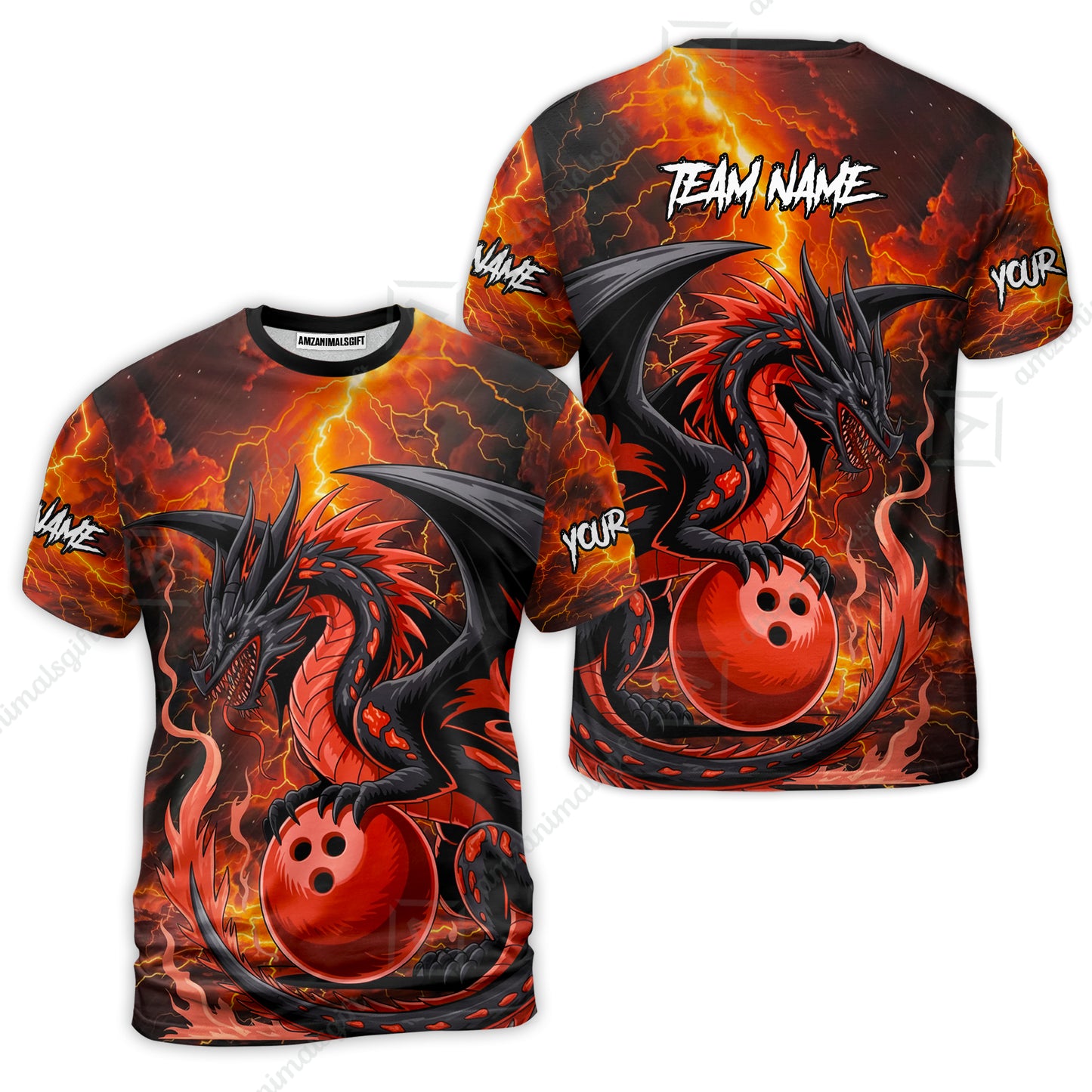 Custom Team Name Hellfire Bowling Team Jersey Shirt- Bowling uniforms Hellfire Dragon Bowling Quarter-Zip Polo Shirts - Uniform Shirt For Bowlers