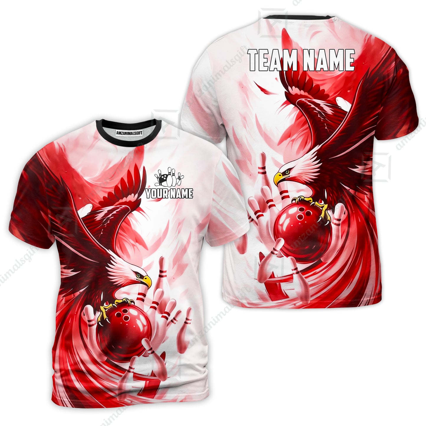 Custom Bowling Jersey Polo Shirt, Soaring Eagle, Custom Bowling Jersey Team Shirt For Players With Name & Team Name