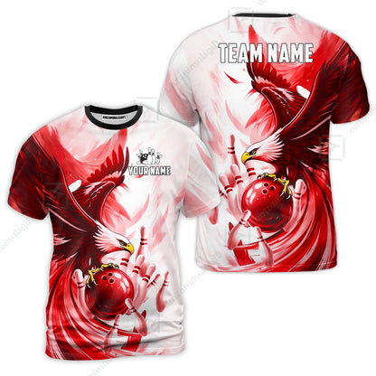 Custom Bowling Jersey Polo Shirt, Soaring Eagle, Custom Bowling Jersey Team Shirt For Players With Name & Team Name