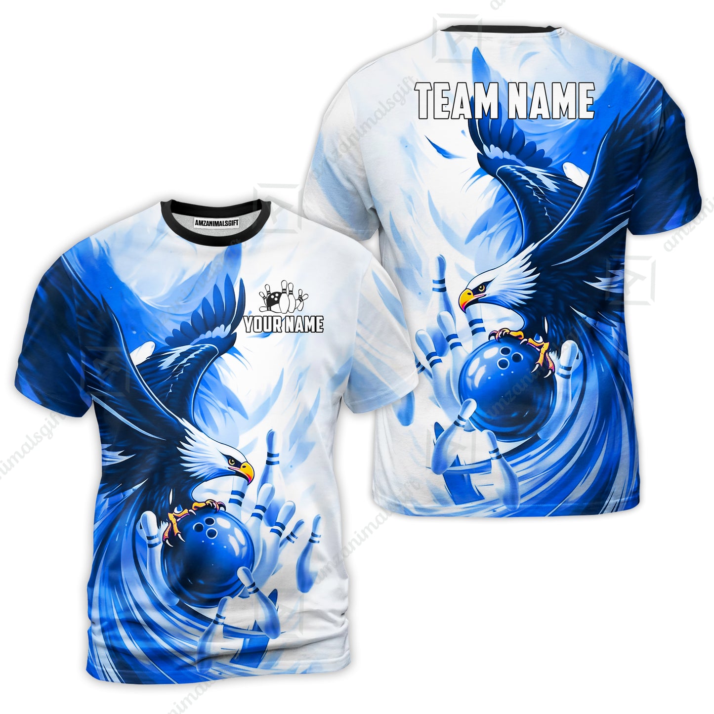 Custom Bowling Jersey Polo Shirt, Soaring Eagle, Custom Bowling Jersey Team Shirt For Players With Name & Team Name