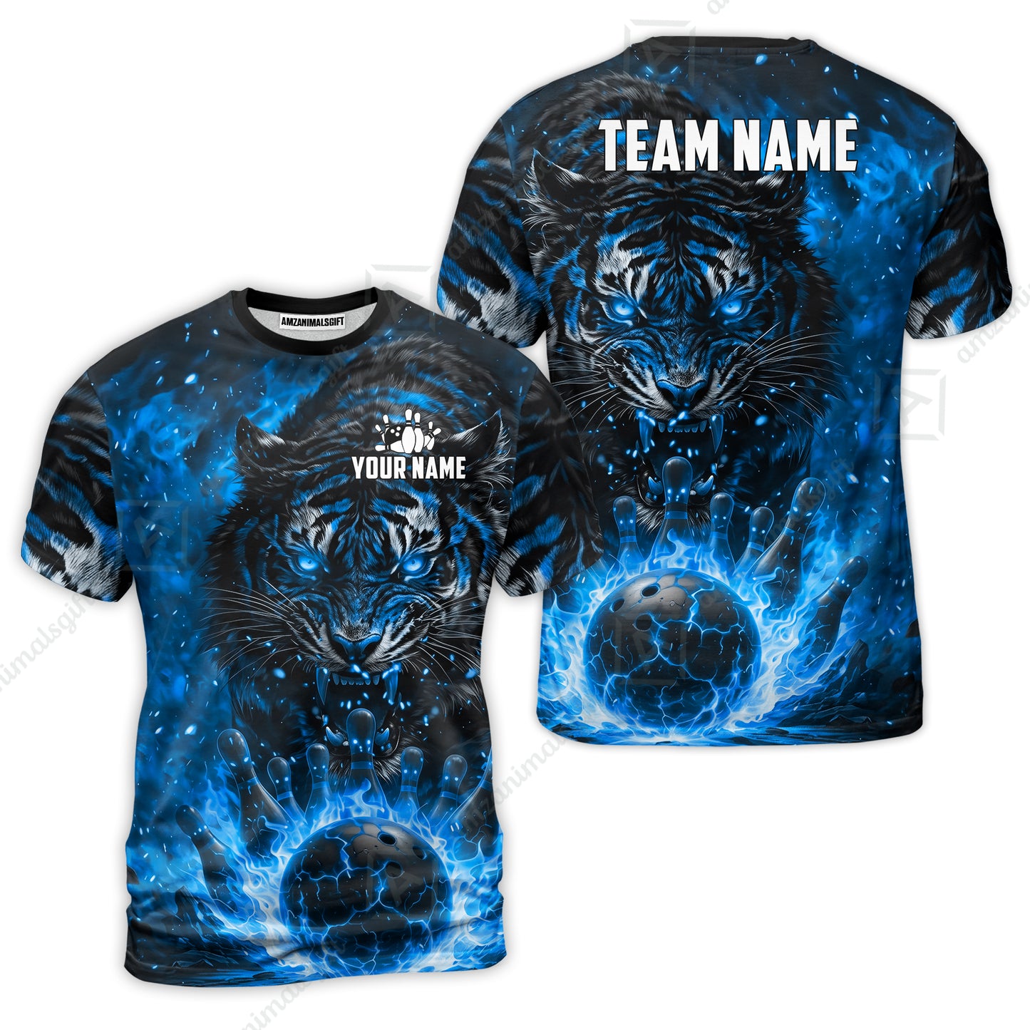 Custom Bowling Jersey Polo Shirt, Cursed Phantom Tiger, Custom Bowling Jersey Team Shirt For Players With Name & Team Name