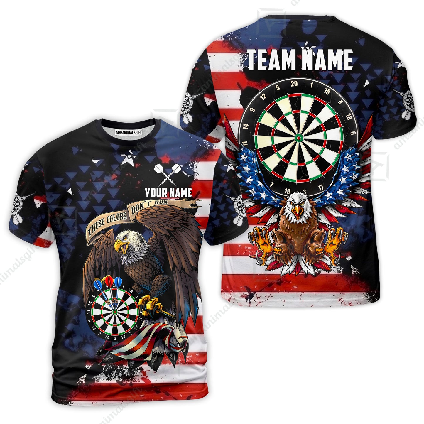 Customized Americana Eagle These Colors Don't Run Darts Jersey, Personalized Name And Team Name For Dart Players
