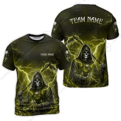 Custom Bowling Jersey Polo Shirt, Multiple Colors Death, Custom Bowling Jersey Team Shirt For Players With Name & Team Name