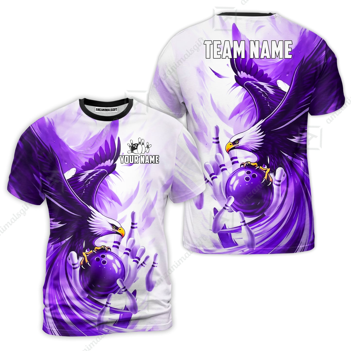 Custom Bowling Jersey Polo Shirt, Soaring Eagle, Custom Bowling Jersey Team Shirt For Players With Name & Team Name