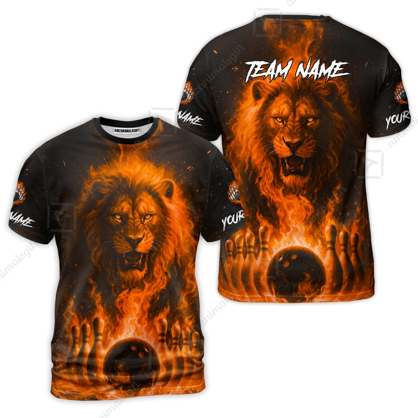 Custom Bowling Jersey Polo Shirt, Bowling Lion Of The Savannah, Custom Bowling Jersey Team Shirt For Players With Name & Team Name