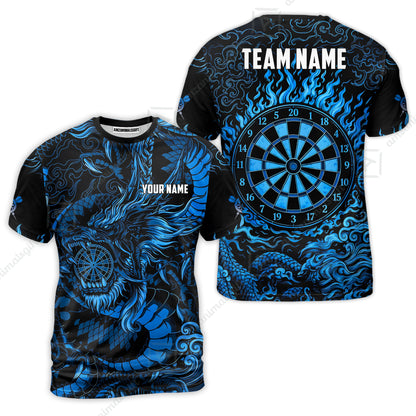 Custom Darts Jersey Polo Shirt, Dragon's Bullseye Darts, Custom Dart Jersey Team Shirt For Players With Name & Team Name