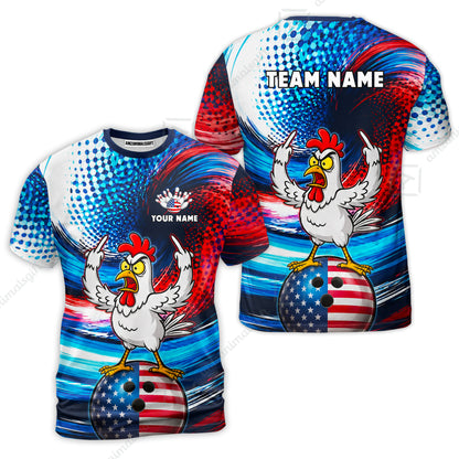 Custom Bowling Jersey Polo Shirt, Bad Chicken, Custom Bowling Jersey Team Shirt For Players With Name and Team Name