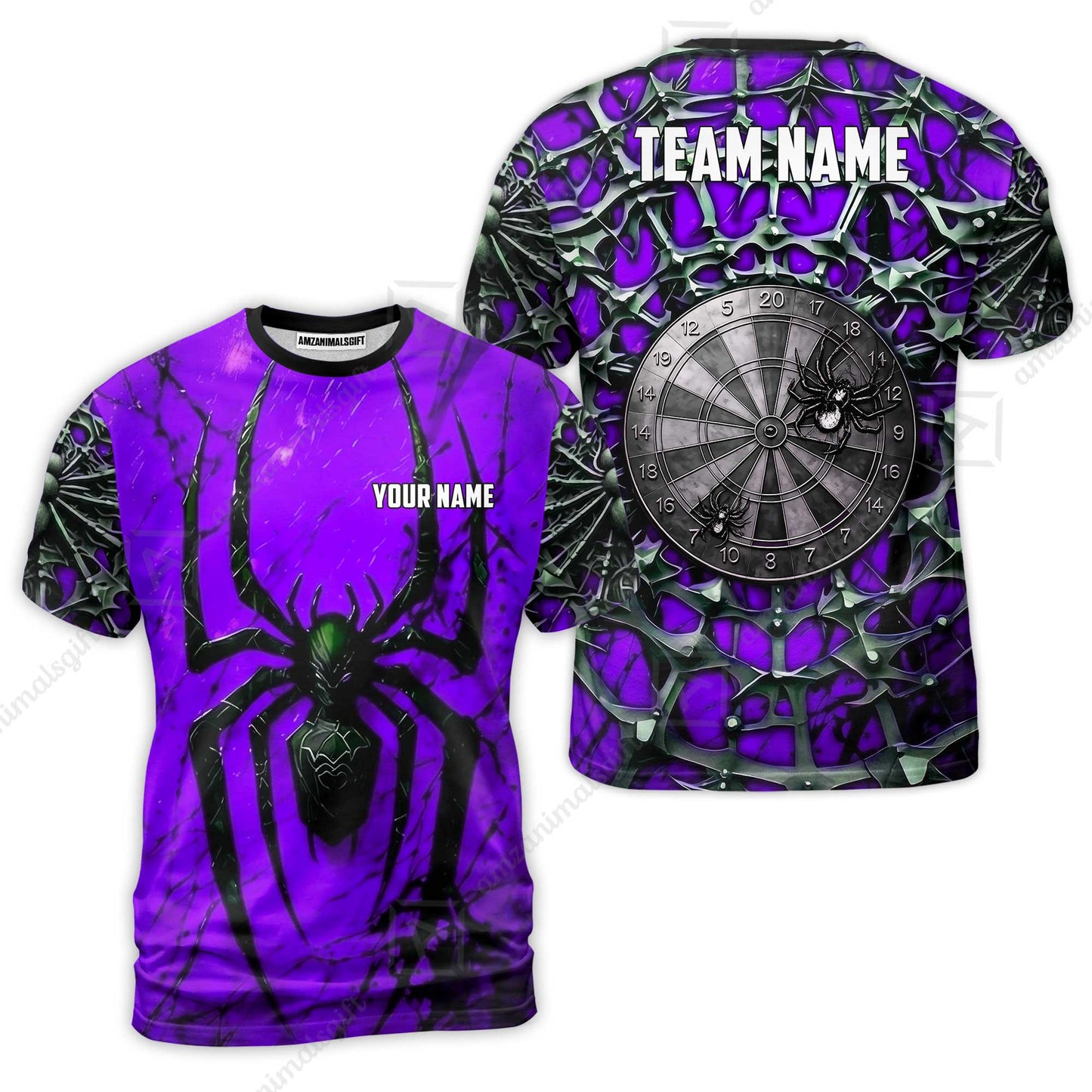Custom Darts Jersey Polo Shirt, Gothic Widow Spiderweb, Custom Dart Jersey Team Shirt For Players With Name & Team Name