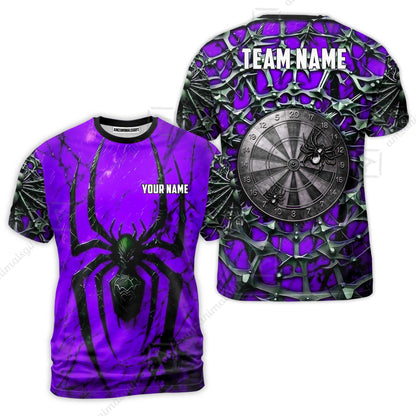 Custom Darts Jersey Polo Shirt, Gothic Widow Spiderweb, Custom Dart Jersey Team Shirt For Players With Name & Team Name