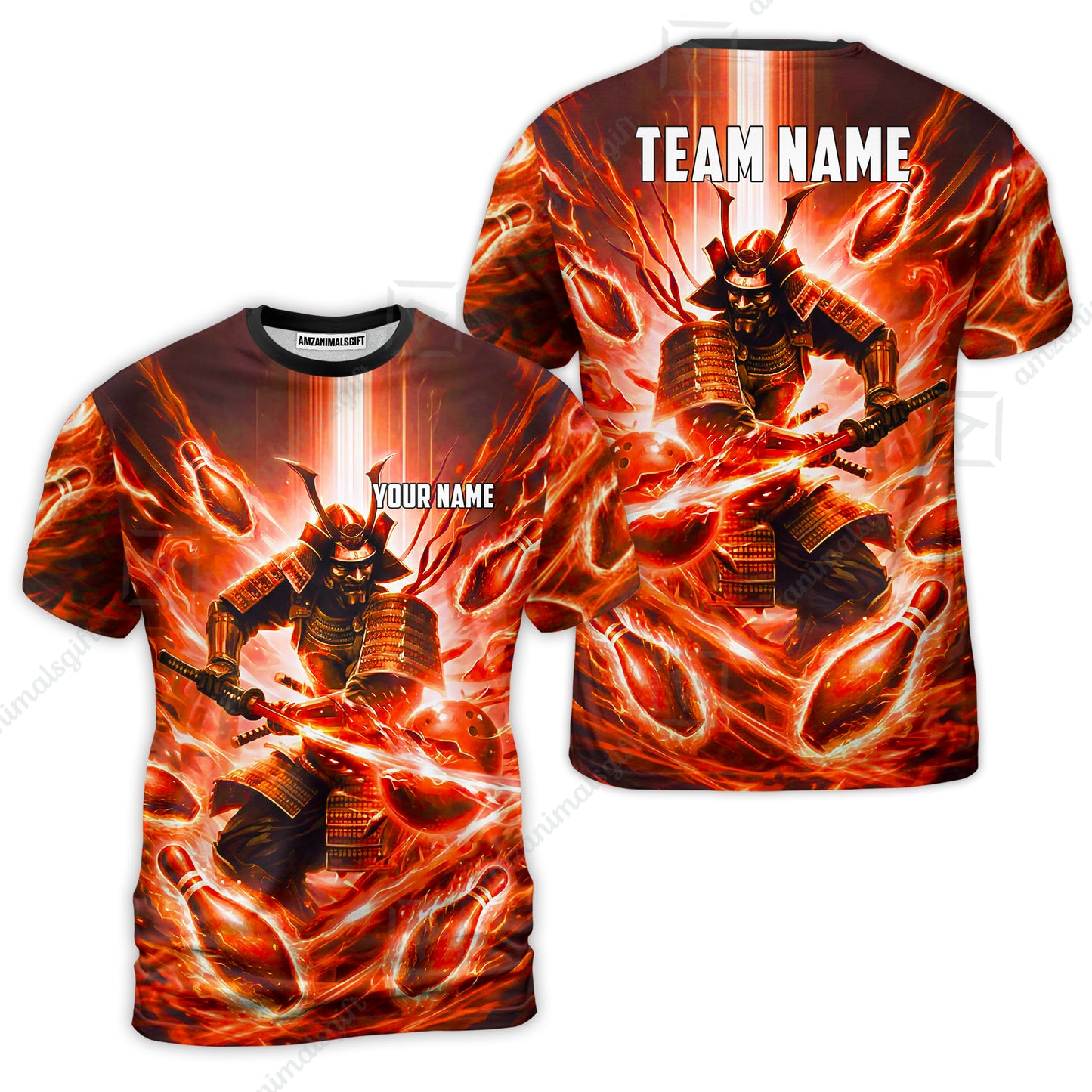 Custom Bowling Jersey Polo Shirt, Japanese Samurai Warrior Bowling, Custom Bowling Jersey Team Shirt For Players With Name & Team Name