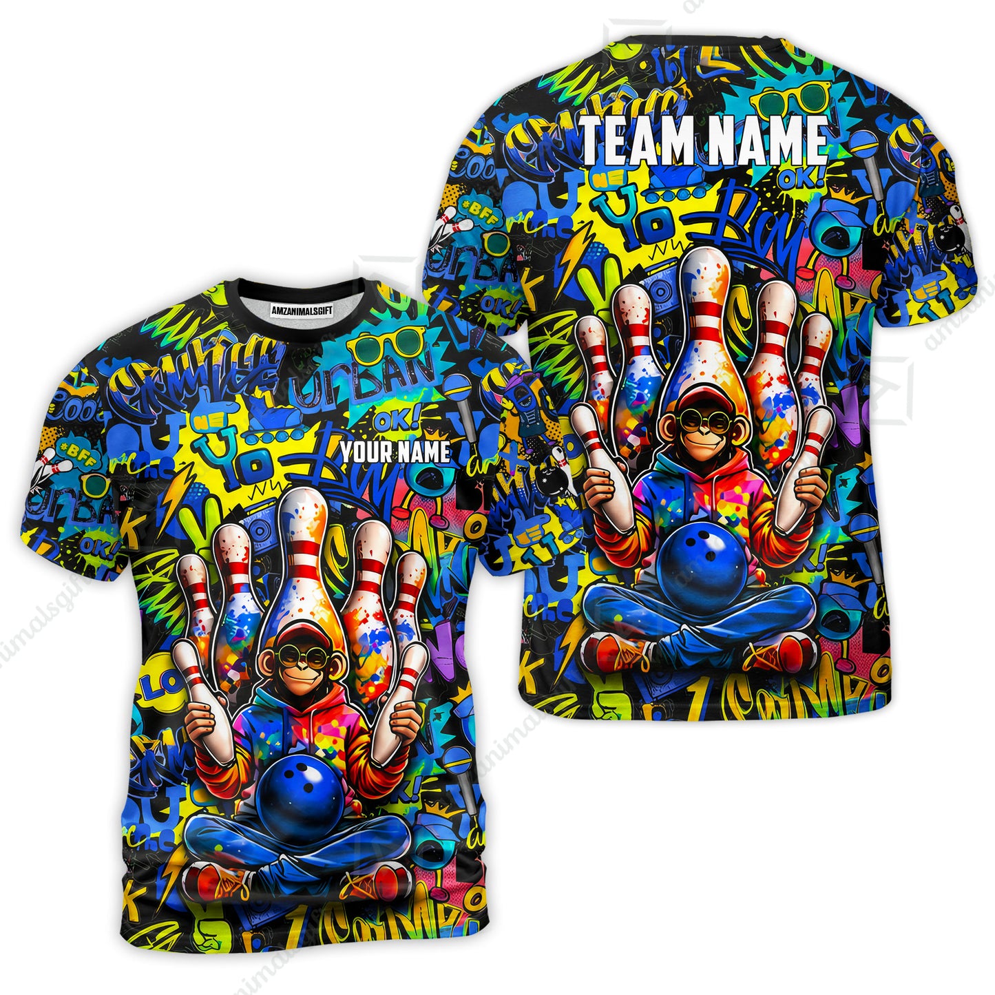 Custom Bowling Jersey Polo Shirt, Master Monkey Juggling, Custom Bowling Jersey Team Shirt For Players With Name & Team Name
