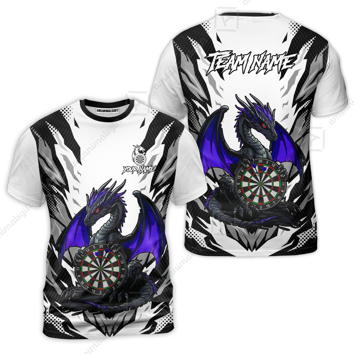 Custom Darts Team Jersey, Personalized Fantasy Dragon Dart Polo Shirt For Players With Name & Team Name