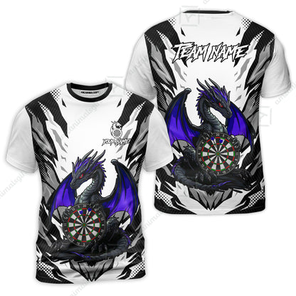 Custom Darts Team Jersey, Personalized Fantasy Dragon Dart Polo Shirt For Players With Name & Team Name