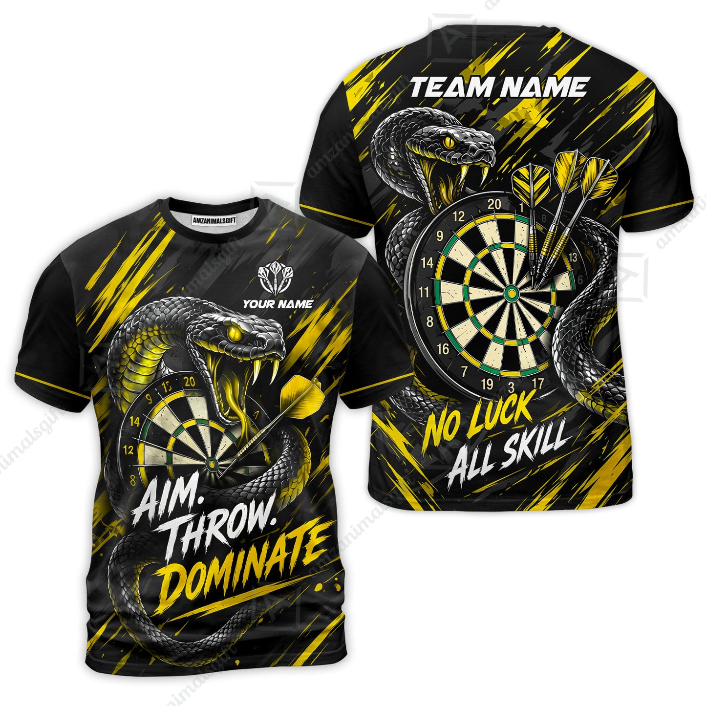 Customized Darts Team Jersey, Personalized Snake Darts Abstract Background Polo Shirt For Players With Name & Team Name