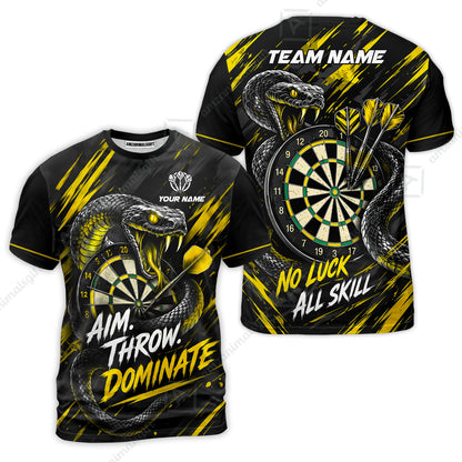 Customized Darts Team Jersey, Personalized Snake Darts Abstract Background Polo Shirt For Players With Name & Team Name