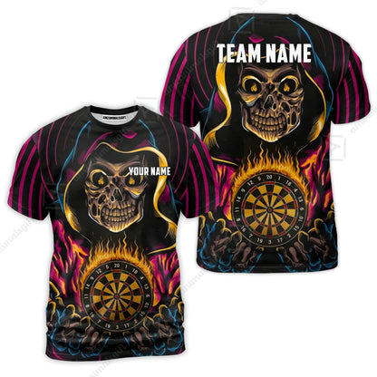 Custom Darts Team Jersey, Personalized Grim Reaper Dart Polo Shirt For Players With Name & Team Name