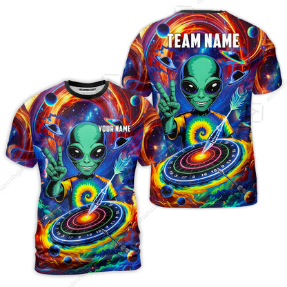 Custom Darts Team Jersey, Personalized Alien Vortex Strike Dart Polo Shirt For Players With Name & Team Name