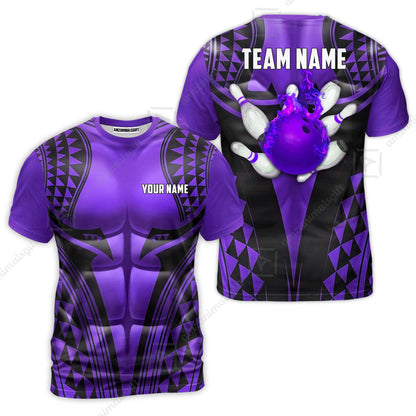 Custom Bowling Jersey Polo Shirt, Polynesian Strike, Custom Bowling Jersey Team Shirt For Players With Name & Team Name