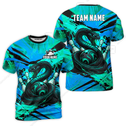 Custom Bowling Jersey Polo Shirt, Viper Venom Strike & Cyberpunk Splash, Custom Bowling Jersey Team Shirt For Players With Name & Team Name