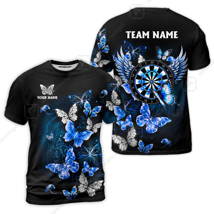 Custom Dart Jersey Team Shirt For Players, Dreamy Nebula & Angelic Butterflies, Personalize Name and Team Name