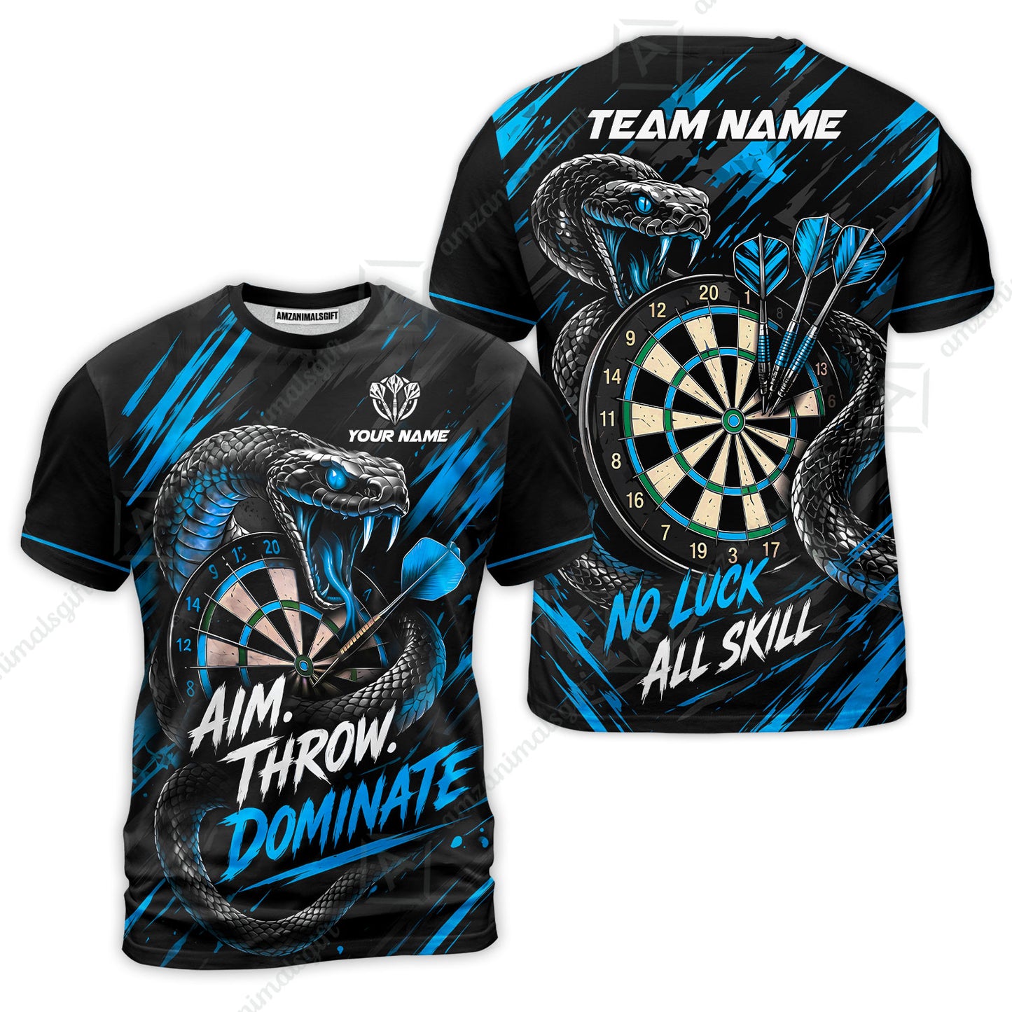 Customized Darts Team Jersey, Personalized Snake Darts Abstract Background Polo Shirt For Players With Name & Team Name