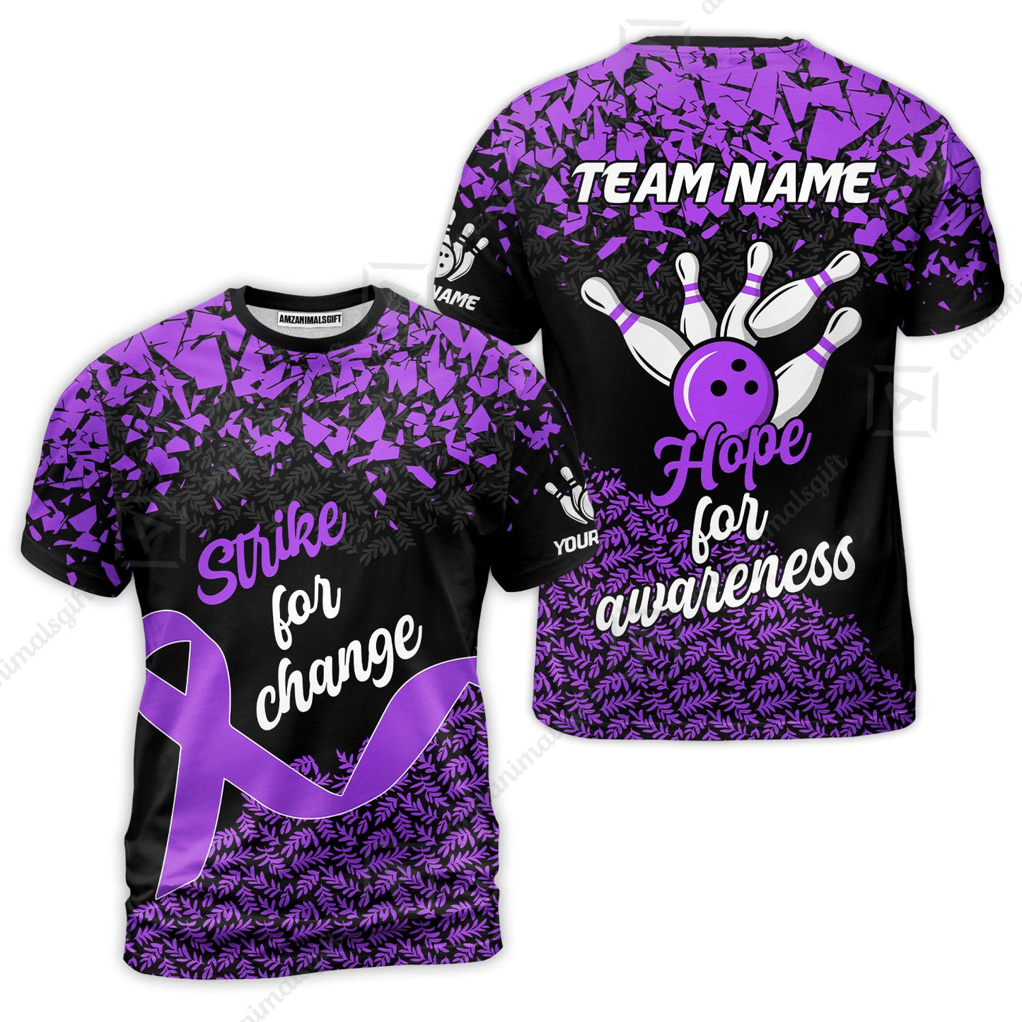 Custom Bowling Jersey Uniform Shirt, Bowling Strike For Change Team Shirt For Players With Name & Team Name