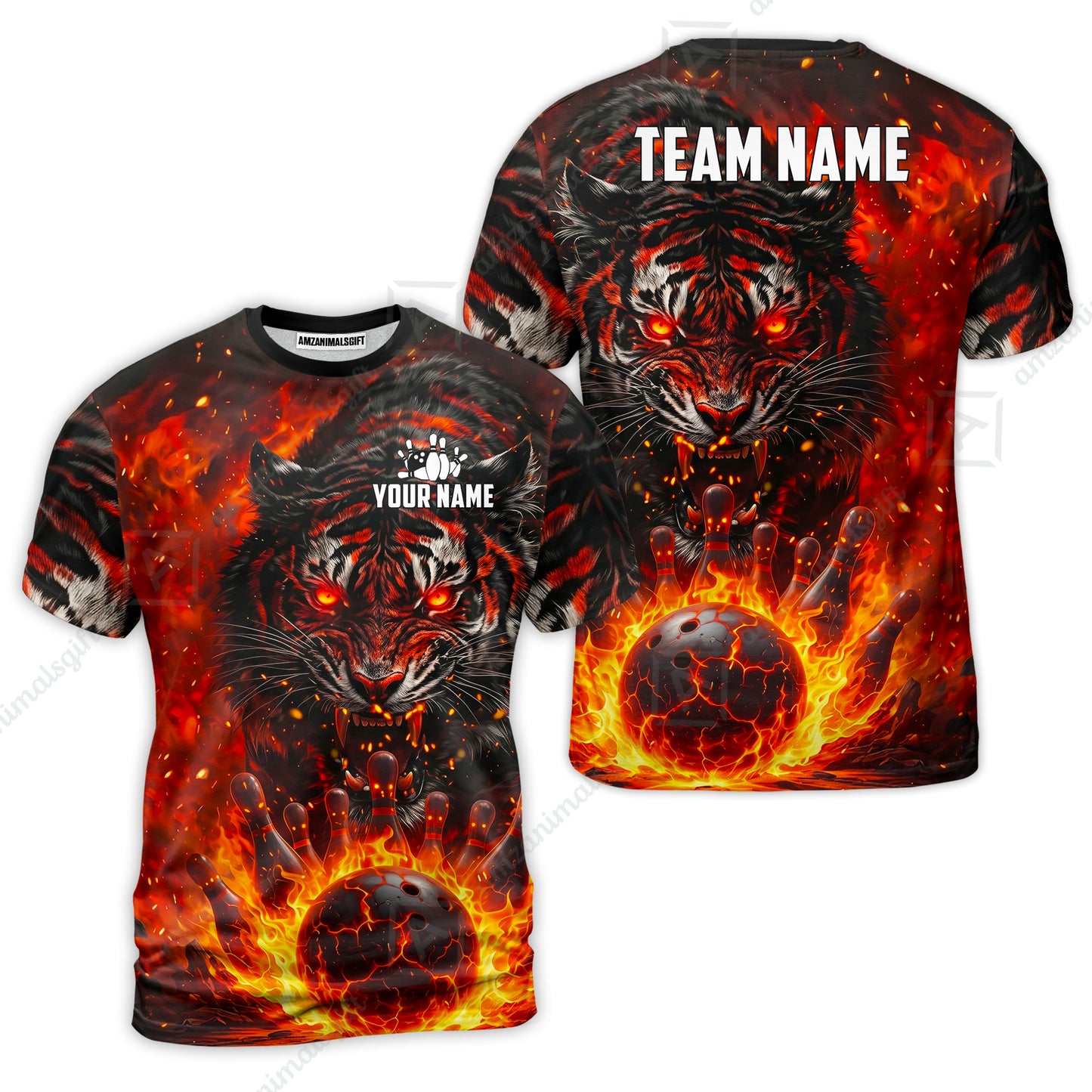 Custom Bowling Jersey Polo Shirt, Cursed Phantom Tiger, Custom Bowling Jersey Team Shirt For Players With Name & Team Name