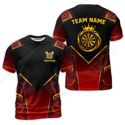 Custom Luxury Golden Crown Darts Jersey Polo Shirt, Custom Luxury Golden Crown Dart Jersey Team Shirt For Players With Name & Team Name