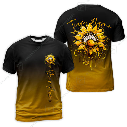 Custom Bowling Jersey Polo Shirt, Sunflower Bowling Pin Gradient Background, Custom Bowling Jersey Team Shirt For Players With Name and Team Name