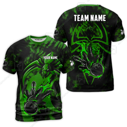 Custom Bowling Jersey Polo Shirt, Neon Venom Spider Monster, Custom Bowling Jersey Team Shirt For Players With Name and Team Name