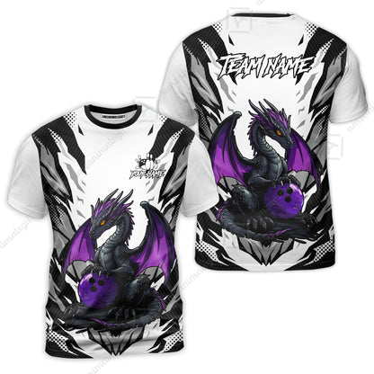 Custom Bowling Jersey Polo Shirt, Dragon Lover Custom Bowling Jersey Team Shirt For Players With Name & Team Name