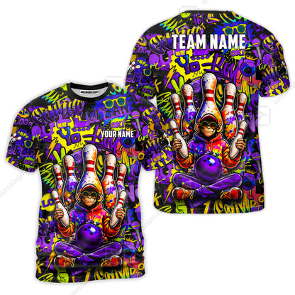 Custom Bowling Jersey Polo Shirt, Master Monkey Juggling, Custom Bowling Jersey Team Shirt For Players With Name & Team Name