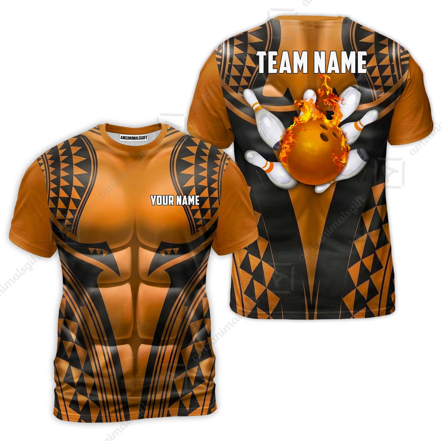 Custom Bowling Jersey Polo Shirt, Polynesian Strike, Custom Bowling Jersey Team Shirt For Players With Name & Team Name