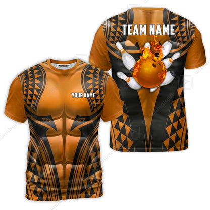 Custom Bowling Jersey Polo Shirt, Polynesian Strike, Custom Bowling Jersey Team Shirt For Players With Name & Team Name